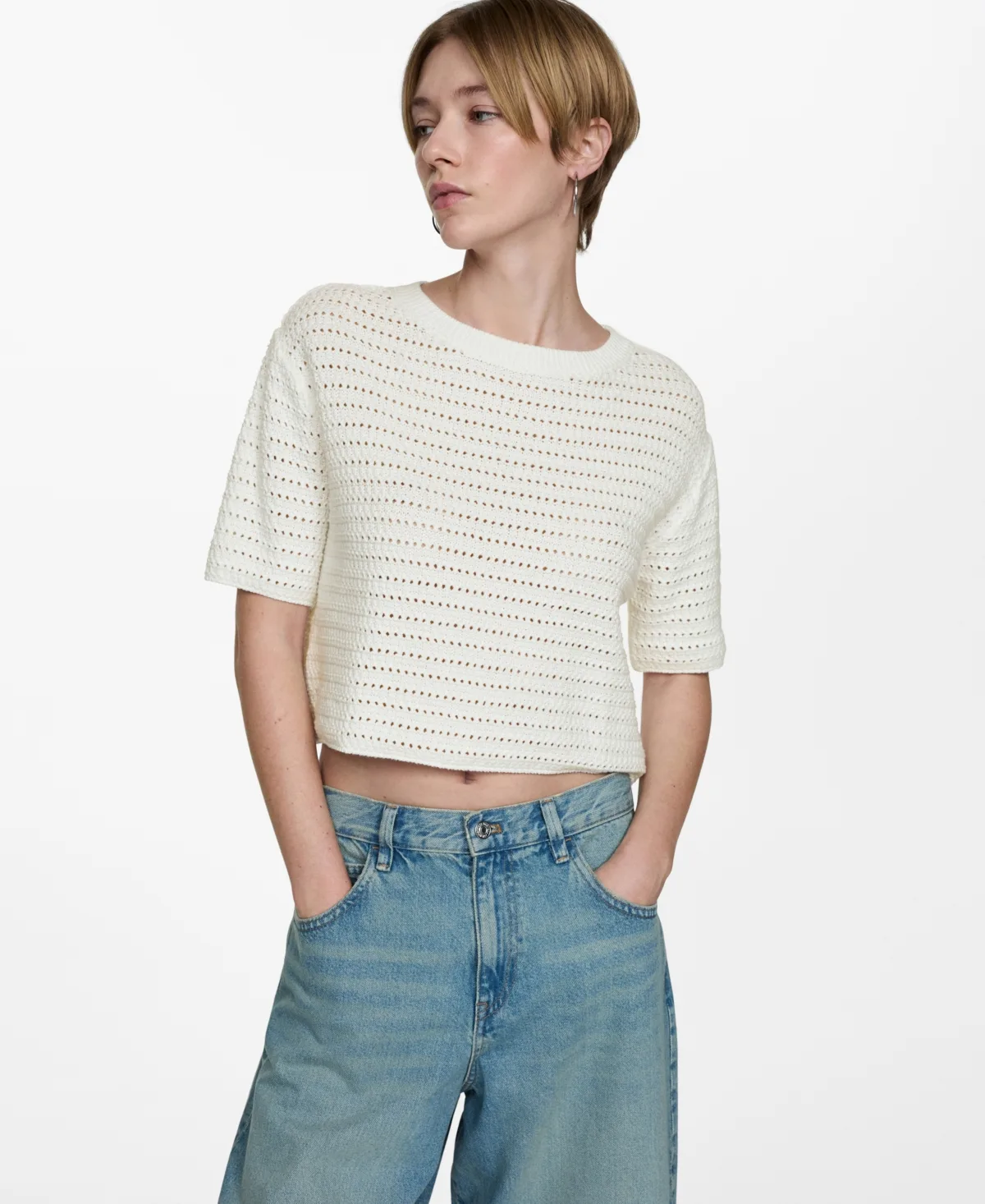 Openwork Details Knitted Jumper by Mango