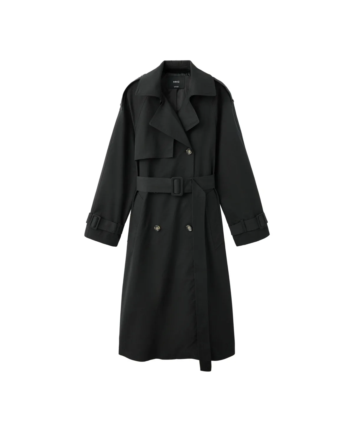 Long Double-Breasted Trench Coat by Mango