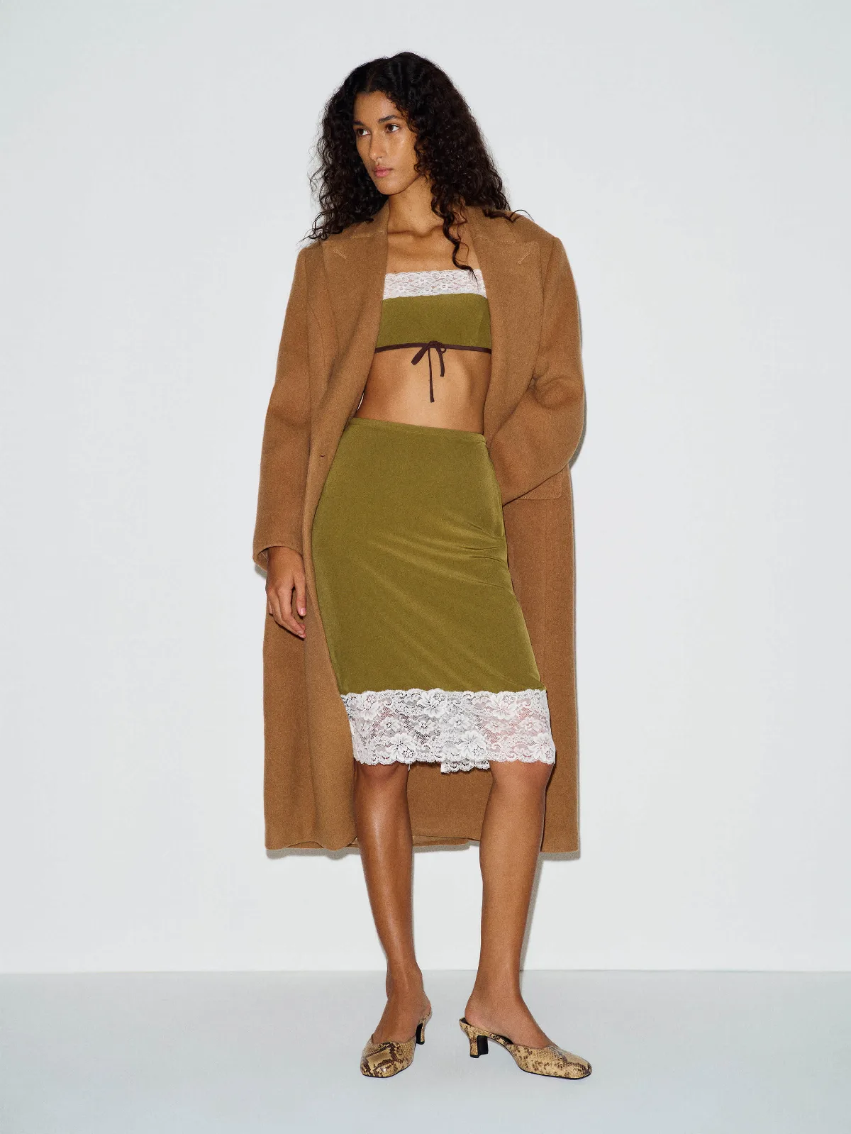 Carrie Set Green Tea Lace by Reformation