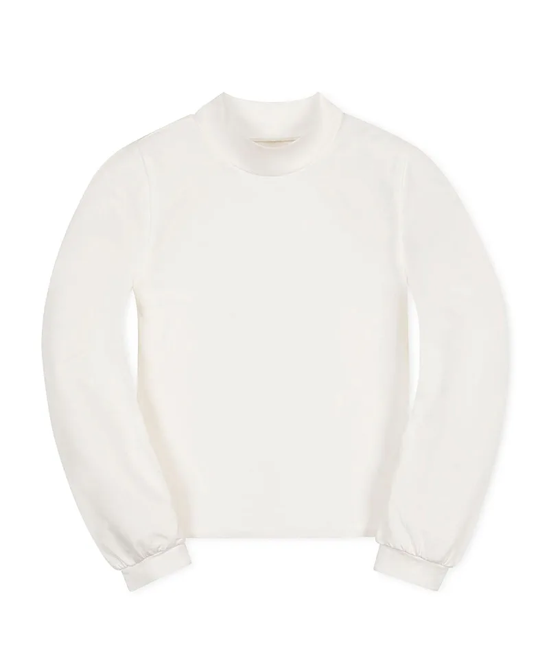 Organic Mock Neck Balloon Sleeve Knit Top by Hope & Henry