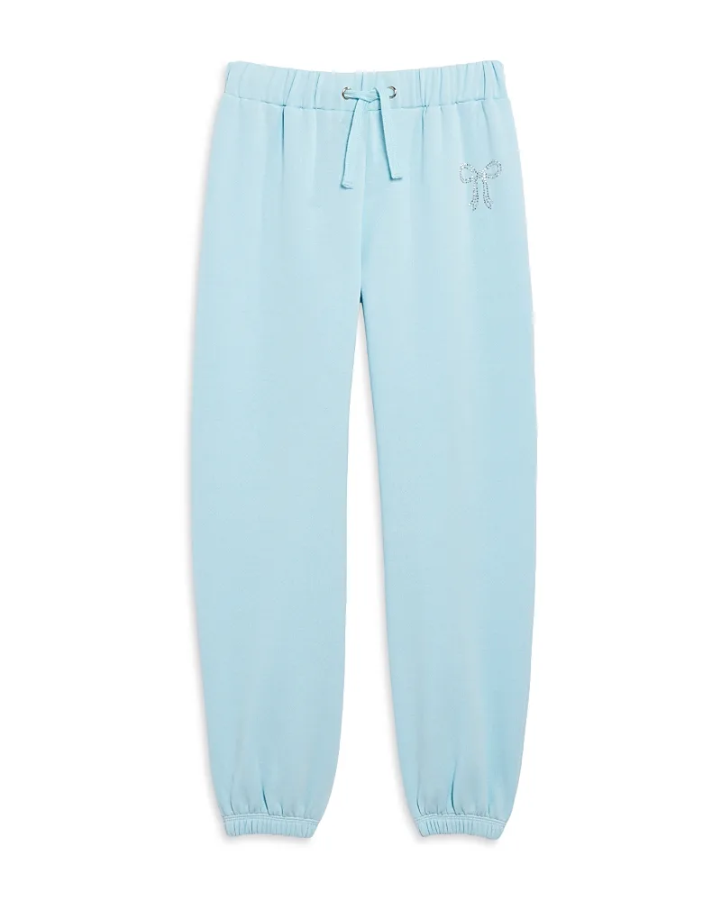 Aqua x Nicky Hilton Rhinestone Bow Jogger Pants by AQUA