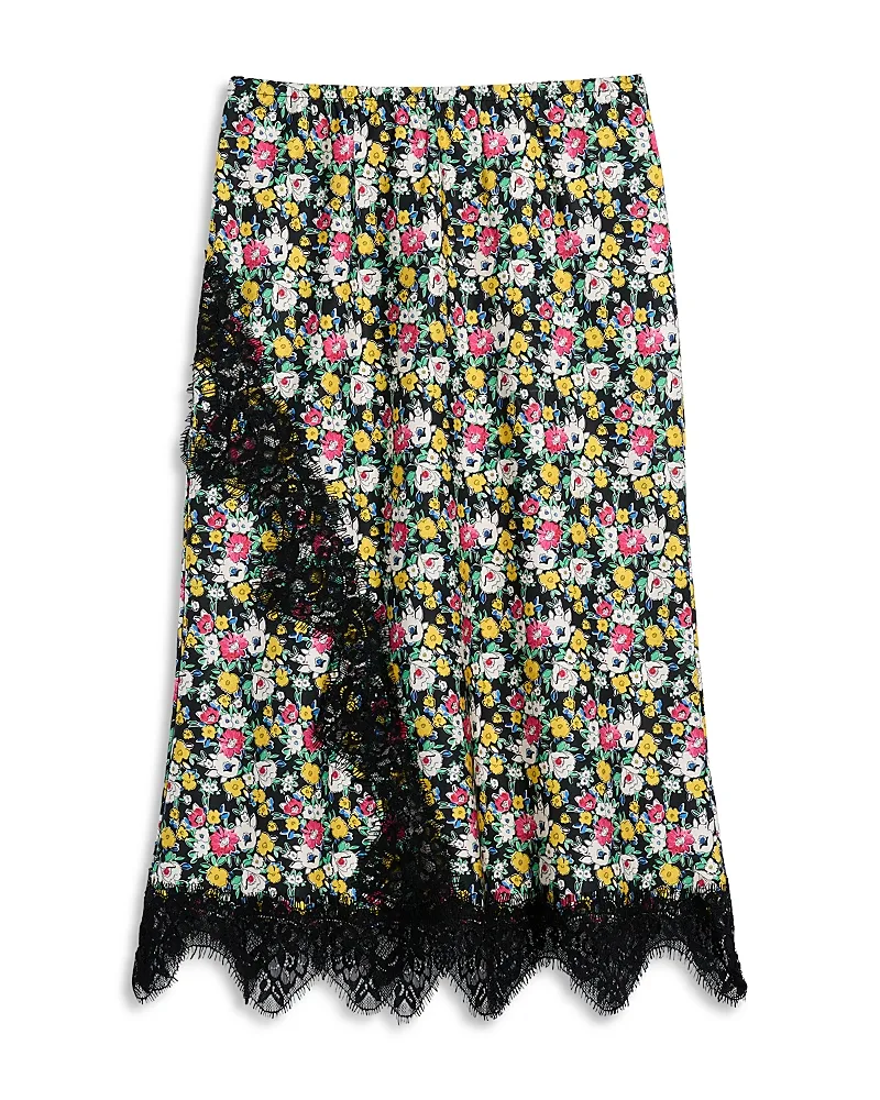 Floral Print Lace Skirt by AQUA
