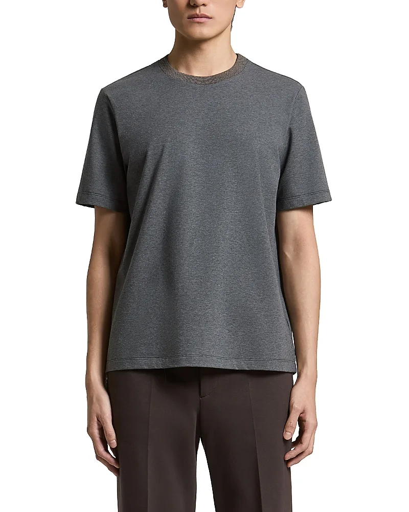 Regular Crewneck Cotton Blend T-Shirt by Peserico