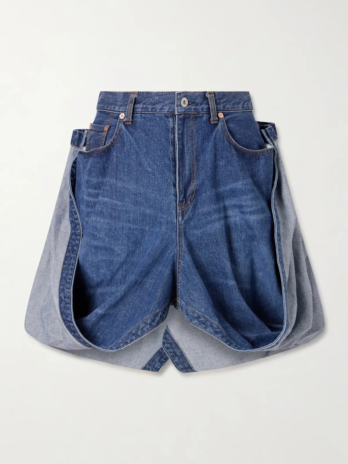 - Folded Denim Skirt -