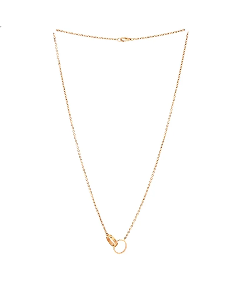 Pre-Owned Cartier Love Interlocking Necklace 18K Rose Gold, 17 by Cartier's