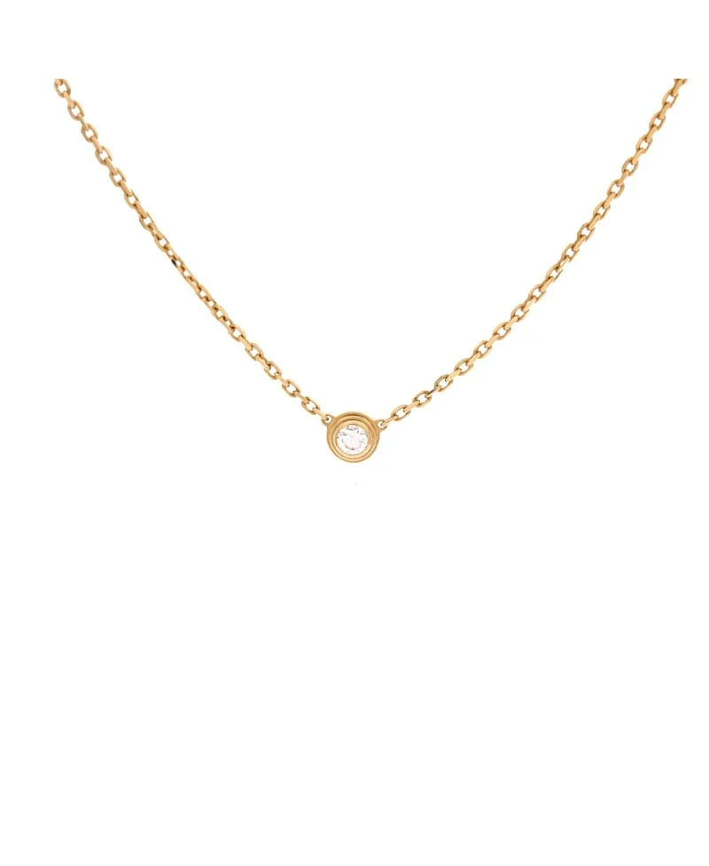 Pre-Owned Cartier Xs Cartier DAmour Pendant Necklace 18K Gold and Diamond, 14.75" by Cartier's