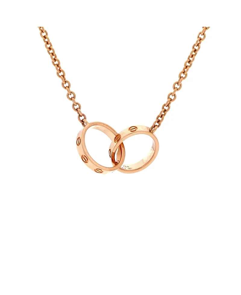 Pre-Owned Cartier Love Interlocking Necklace 18K Rose Gold, 17" by Cartier's
