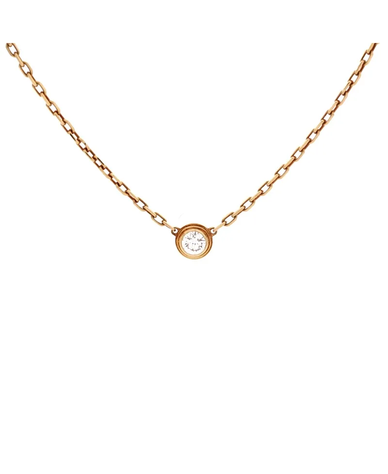 Pre-Owned Cartier Small Cartier DAmour Pendant Necklace 18K Gold and Diamond, 14.75" by Cartier's