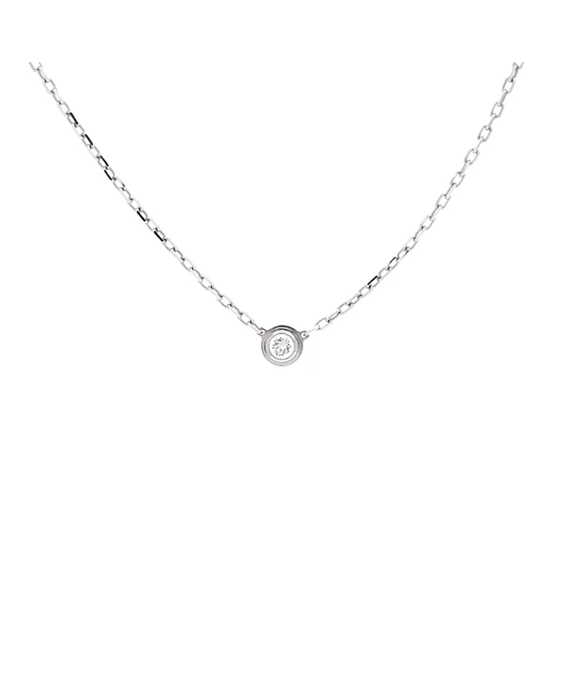 Pre-Owned Cartier Small Cartier DAmour Pendant Necklace 18K White Gold with Diamond, 14.75" by Cartier's
