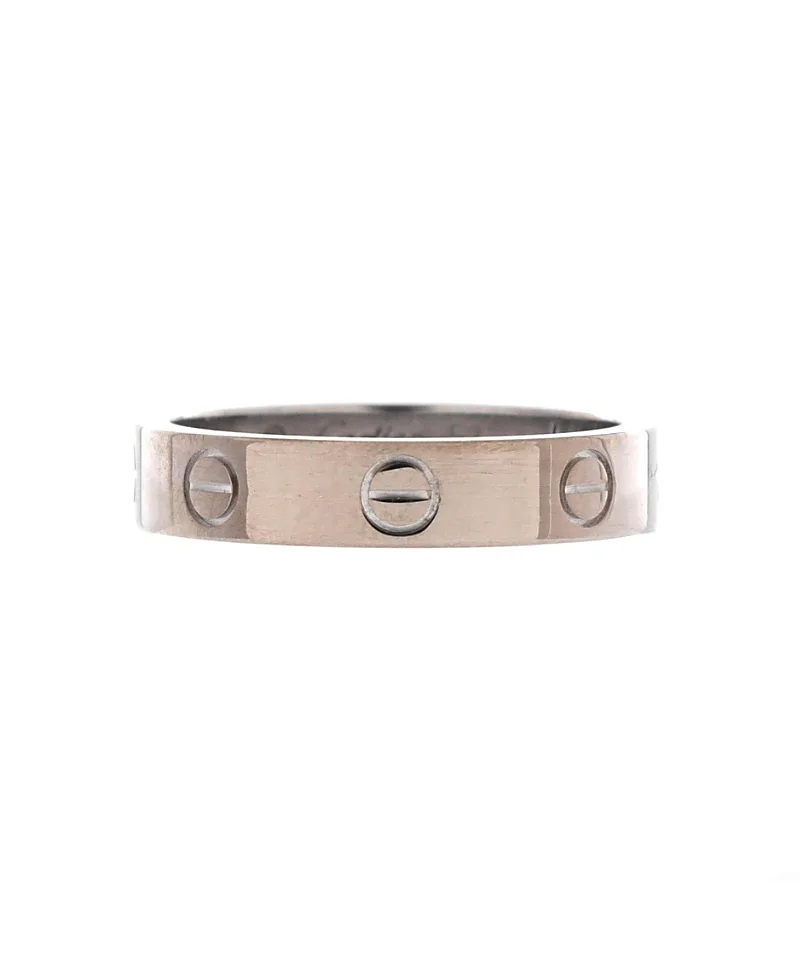Pre-Owned Cartier Love Wedding Band 1 Diamond Ring 18K White Gold with Diamond by Cartier's