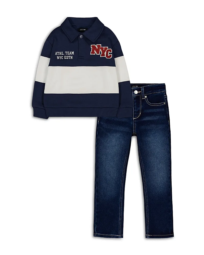 Long Sleeved Polo Top & Straight Narrow Jeans Set by Joe's Jeans