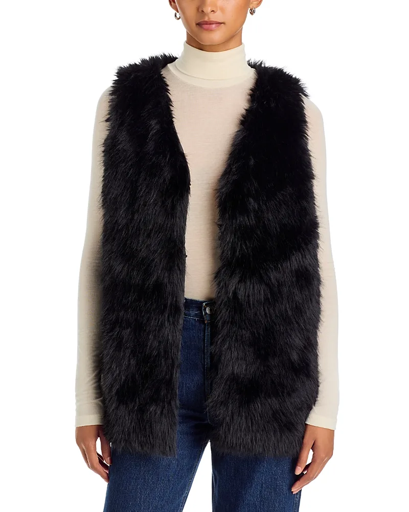 Faux Fur Long Vest by Surell