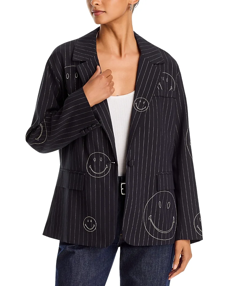 Pinstripe Smiley Blazer by AQUA