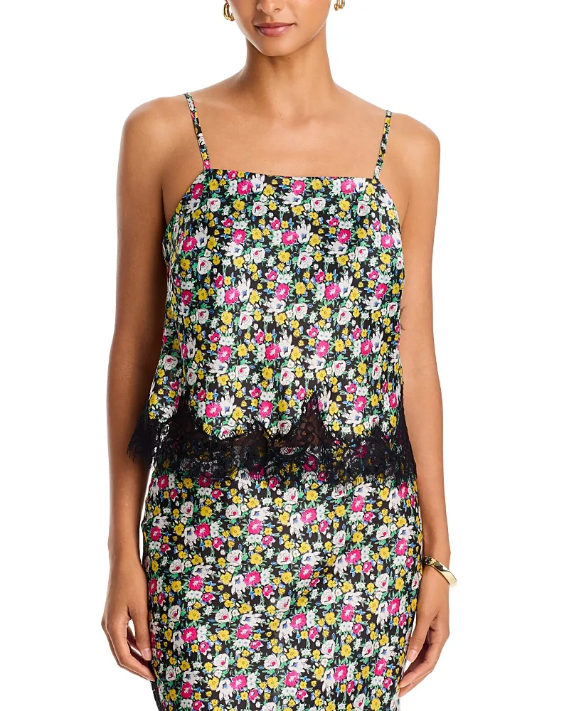 Lace Hem Adjustable Strap Camisole by AQUA
