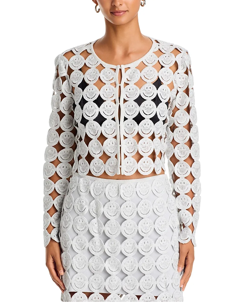 Smiley Crocheted Cardigan by AQUA