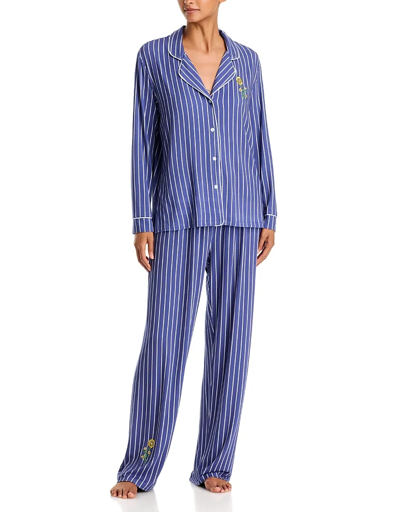 Smiley Flower Embroidery Pajama Set by AQUA