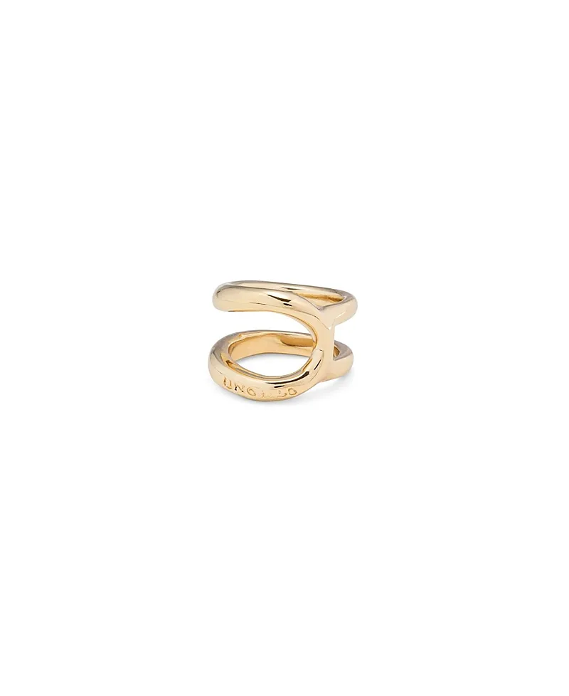 Gold-Plated Curvilinear Ring by Unode50