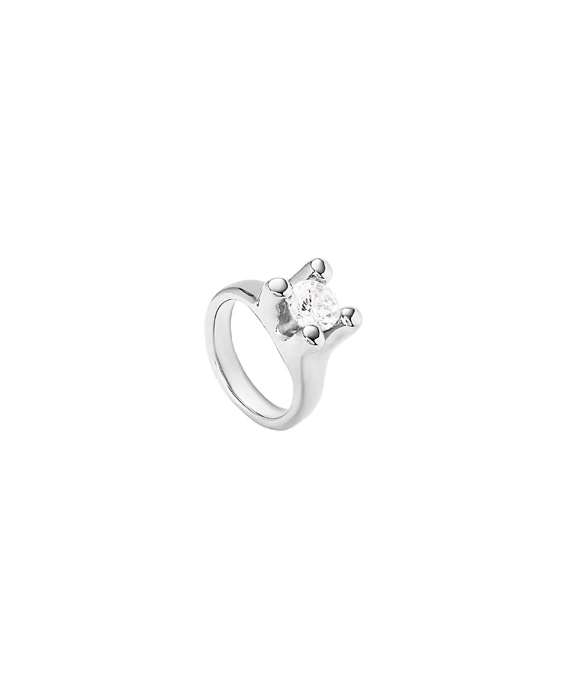 Sterling Silver-Plated Ring with White Cubic Zirconia by Unode50