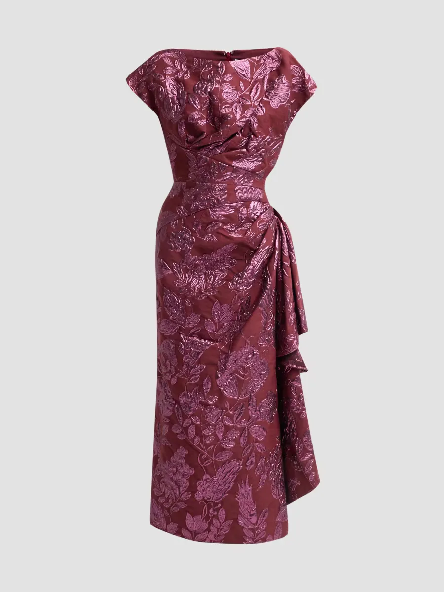 Resort Floral Fil Coupe Wool-Blend Midi Dress by Lela Rose