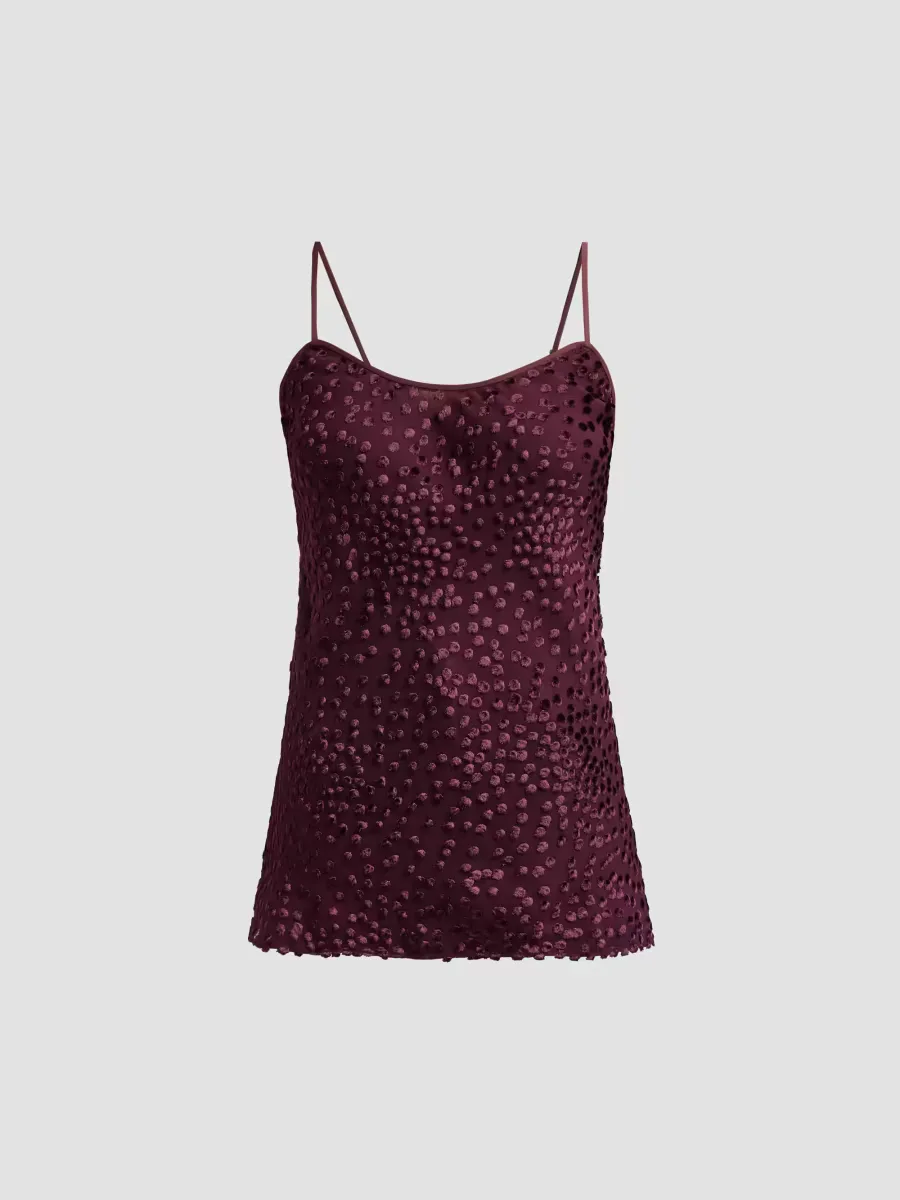 Drew Burnout-Pattern Silk-Blend Top