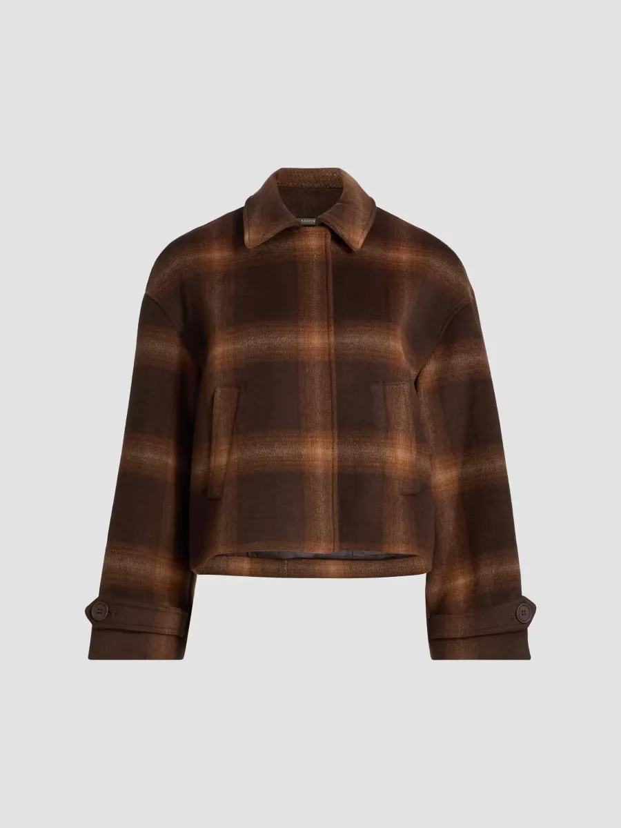 Colby Plaid Boxy Wool Jacket by SIMKHAI
