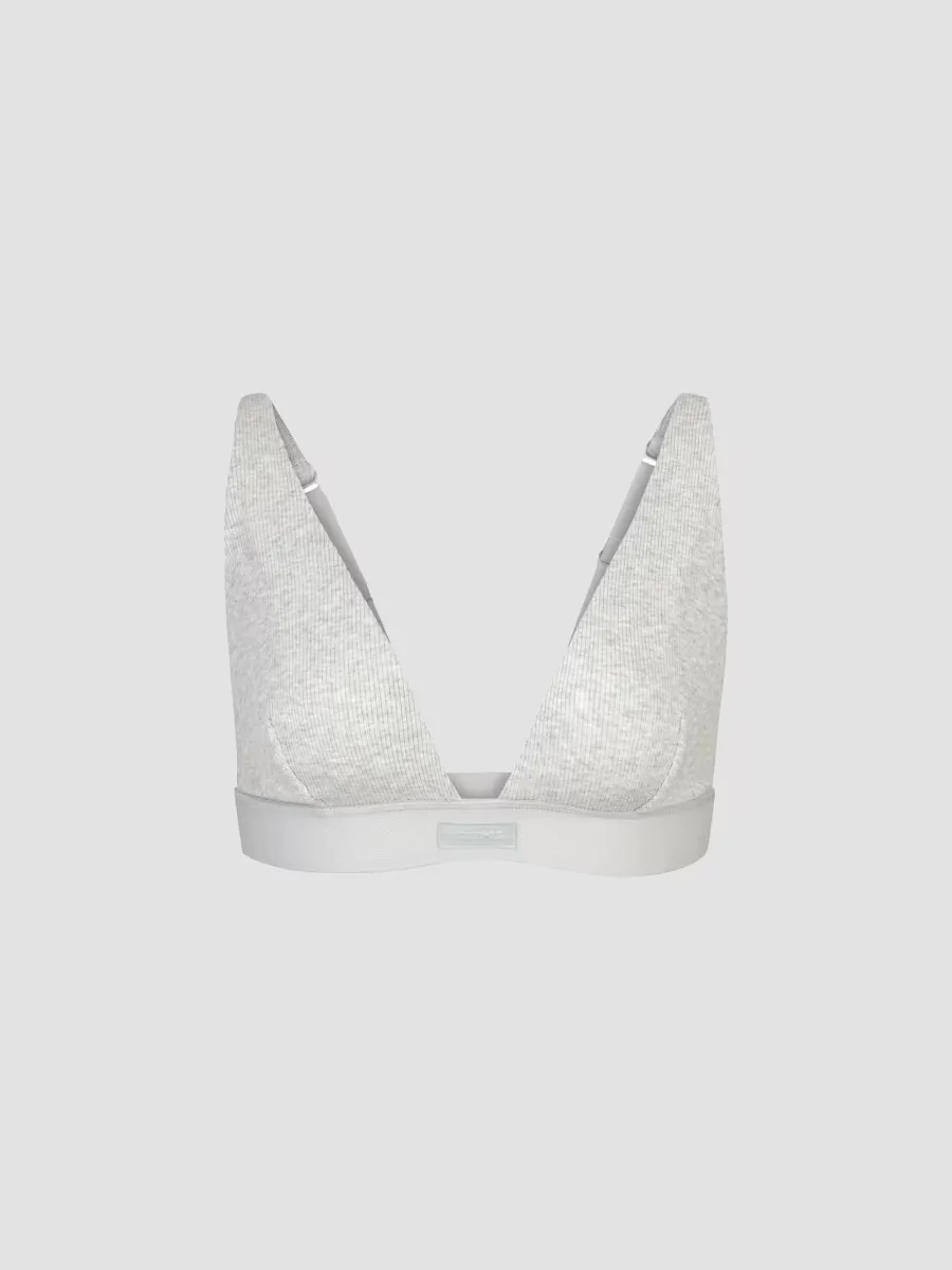 Cotton Rib Plunge Bralette by SKIMS
