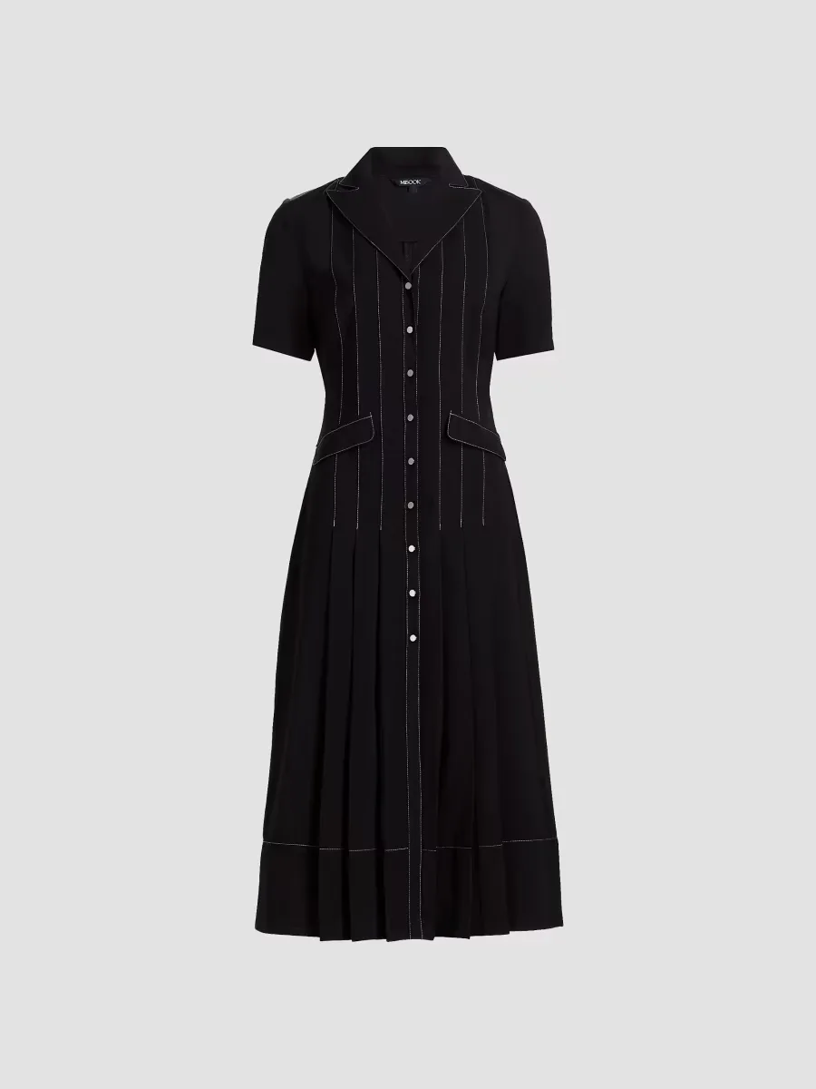 Fit & Flare Crepe Maxi Shirtdress by Misook
