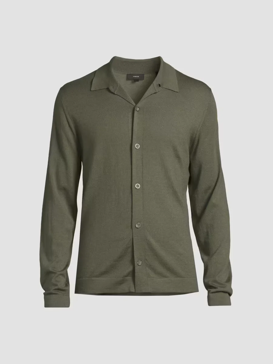 Wool-Blend Polo Sweater by Vince