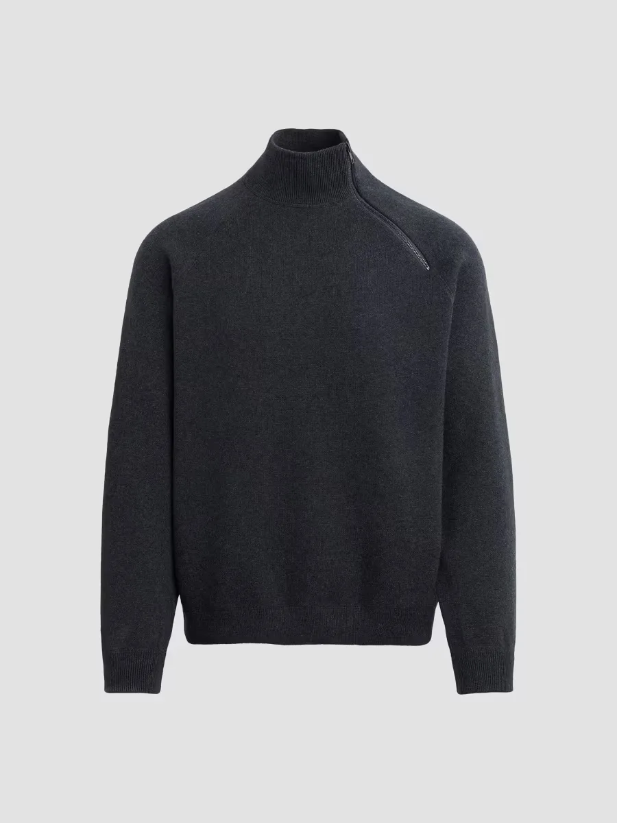 Cotton-Cashmere Quarter-Zip Sweater