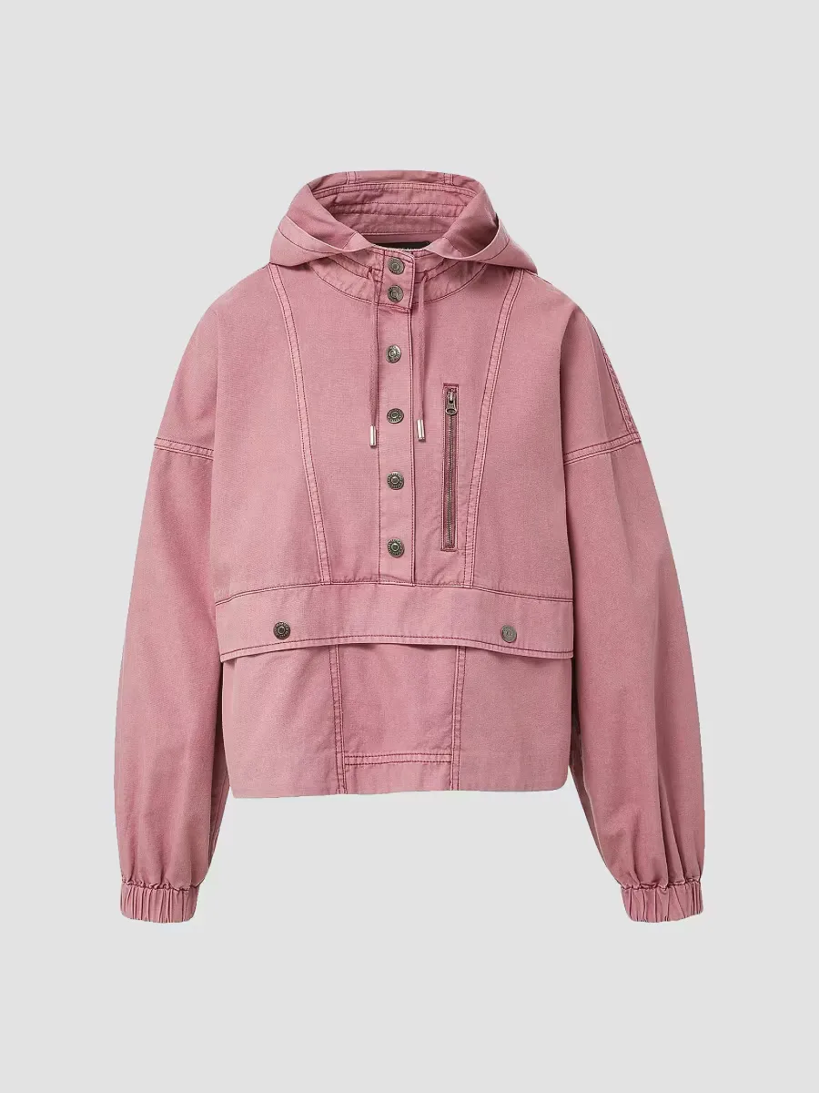 Cunningham Button-Front Cotton Pullover Jacket by Veronica Beard