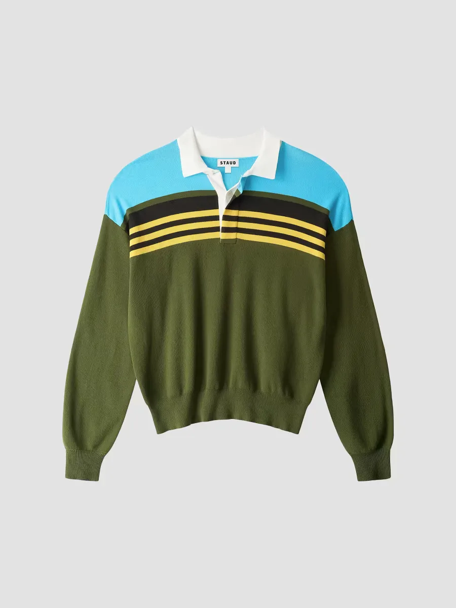 Sail Striped Knit Polo Top