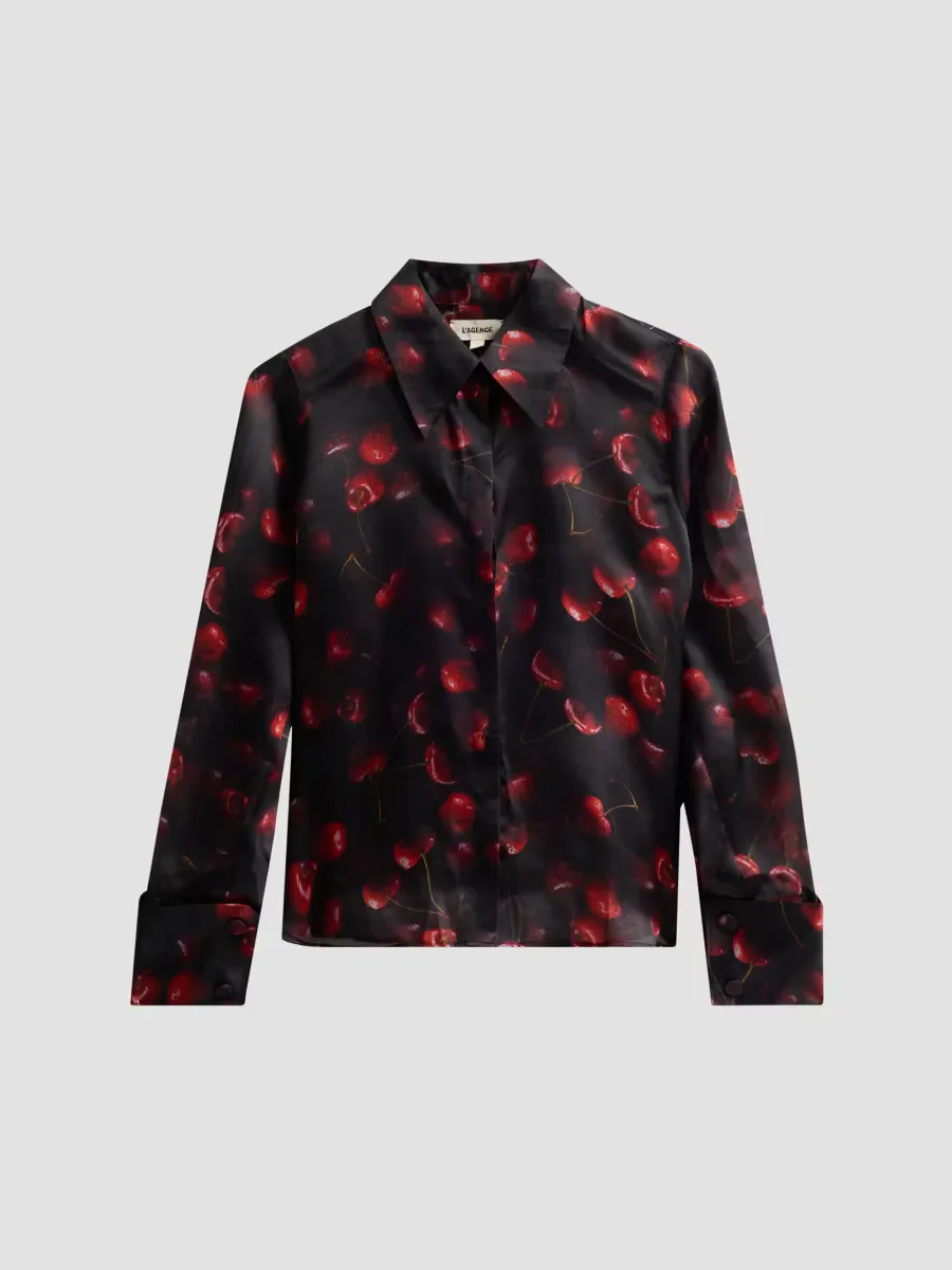Sona Cherry Silk Blouse by L'AGENCE