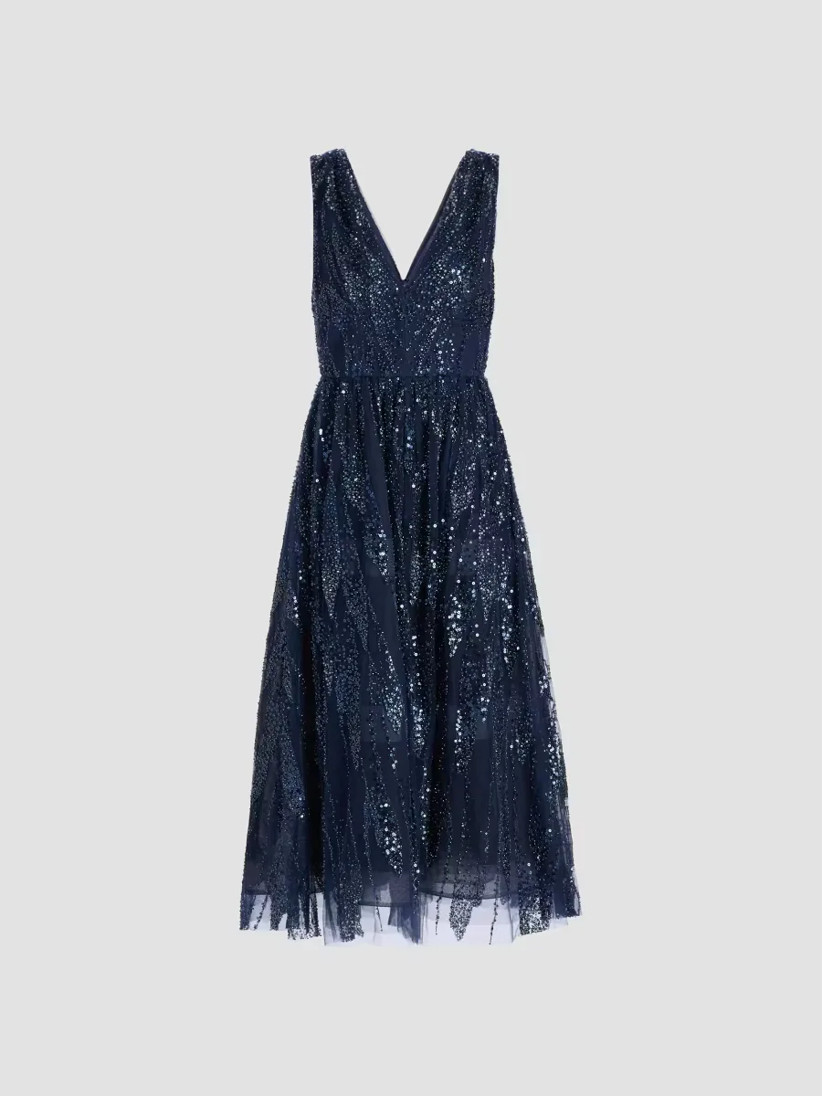 Tinsley Embroidered V-Neck Dress