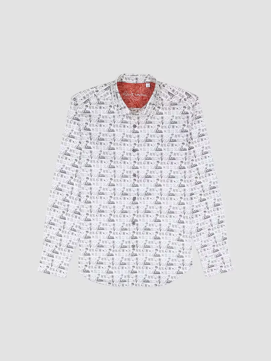 52 Pick Up Printed Stretch-Cotton Shirt by Robert Graham