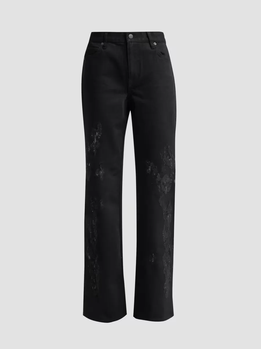 The Rodeo Laced Straight-Leg Jeans by FRAME