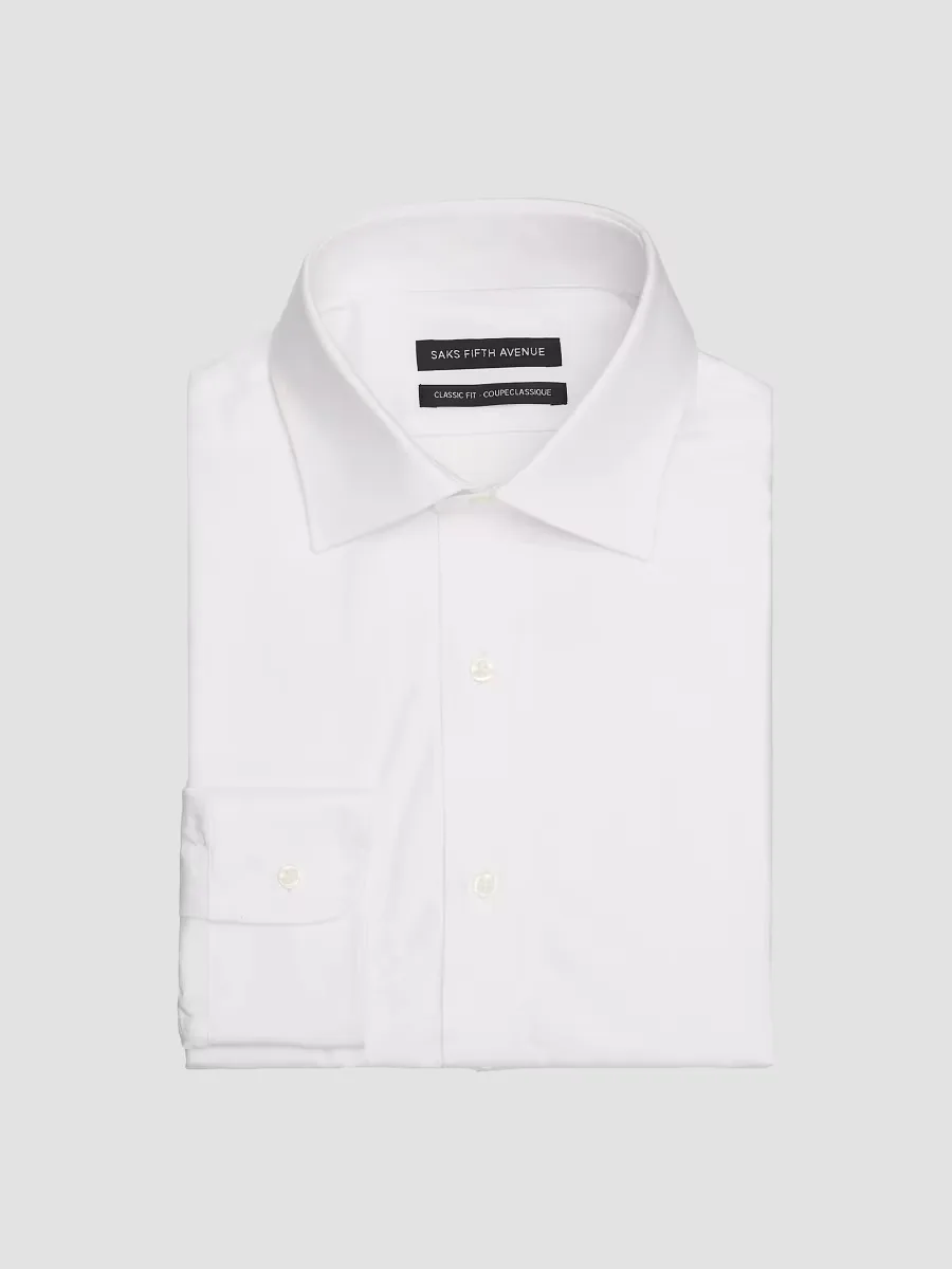 Collection Classic-Fit Solid Cotton Twill Shirt by Saks Fifth Avenue