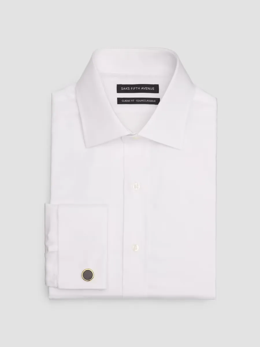 Collection Solid Twill French-Cuff Classic-Fit Shirt by Saks Fifth Avenue