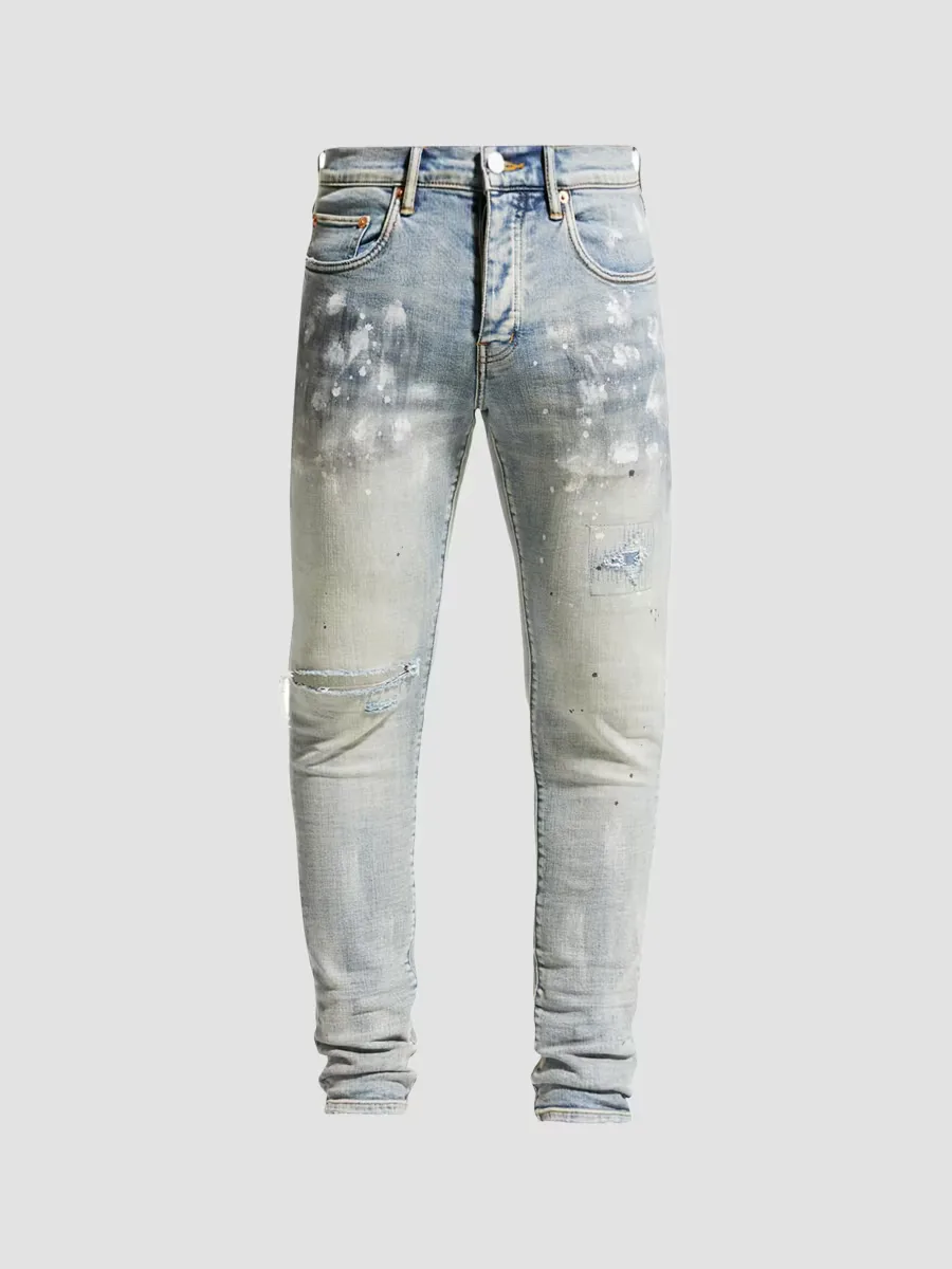 Splatter Stretch Slim-Fit Jeans by Purple Brand