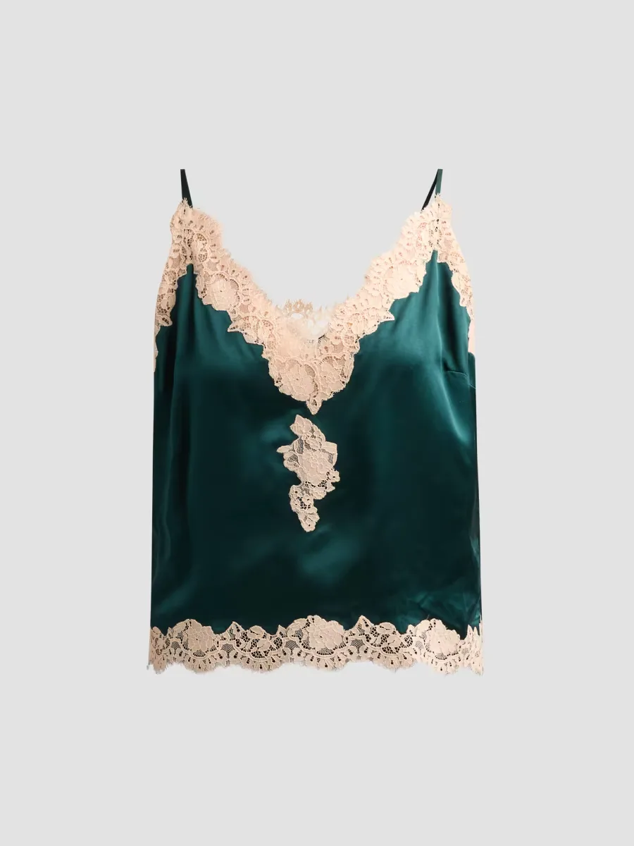 Kira Lace-Trimmed Silk Camisole