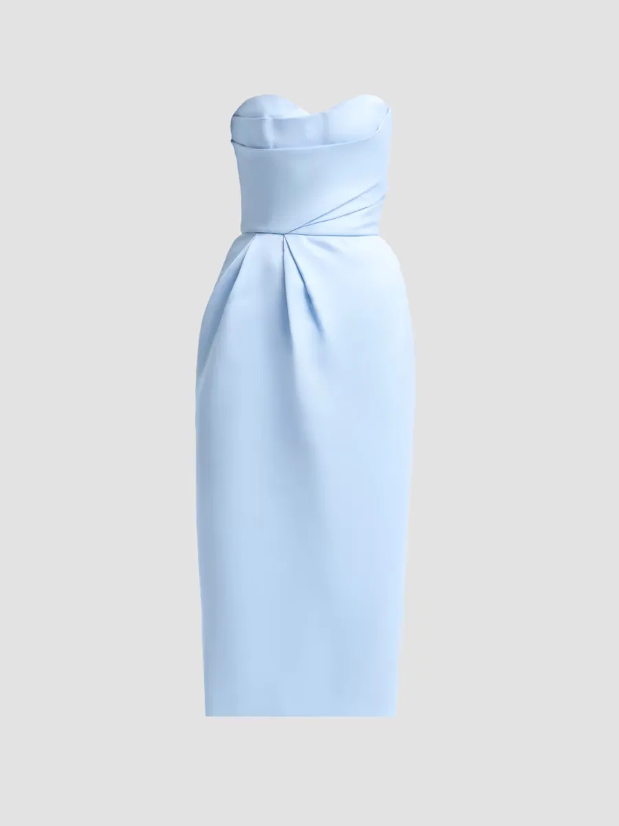 Strapless Draped Cocktail Dress by Monique Lhuillier