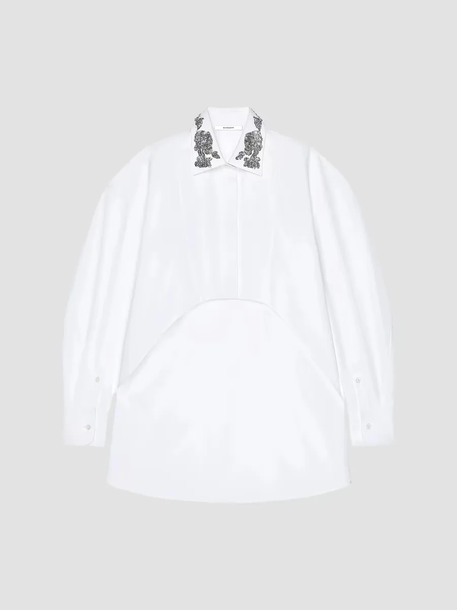 Asymmetric Shirt in Poplin with Sequins by GIVENCHY