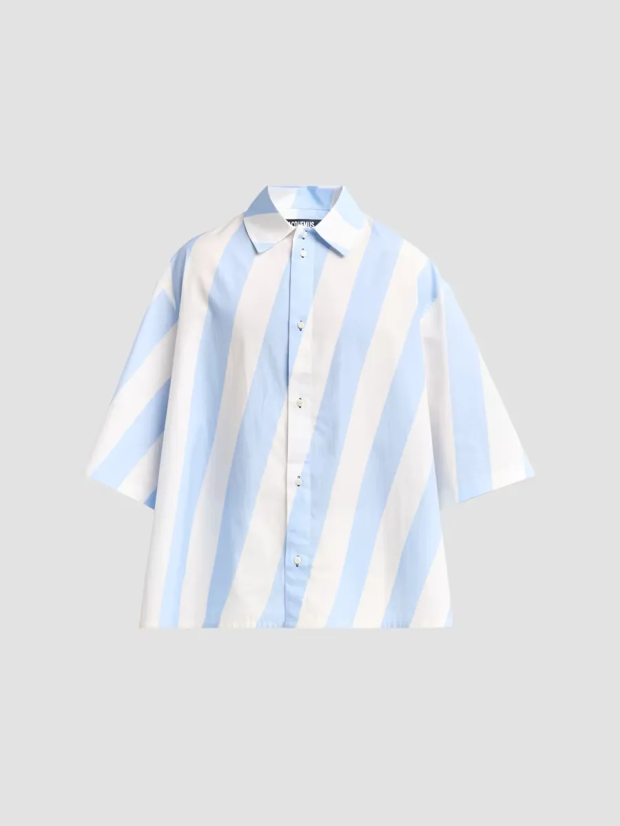 La Triangle Striped Cotton Shirt by JACQUEMUS