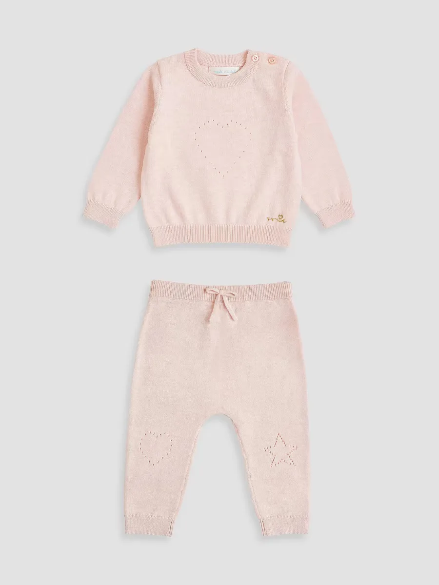 Pointelle Heart Knit Set by Marie-Chantal