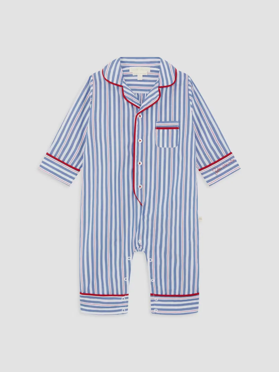 Valentine Striped Cotton Romper by Marie-Chantal