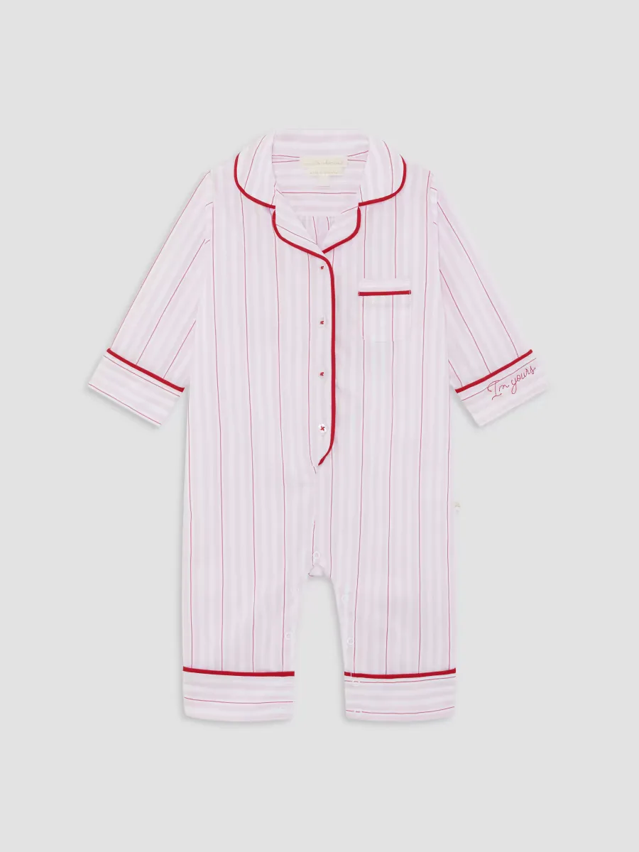 Valentine Striped Cotton Romper by Marie-Chantal