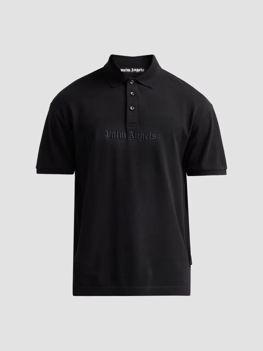 Logo Spray Cotton Polo Shirt by Palm Angels