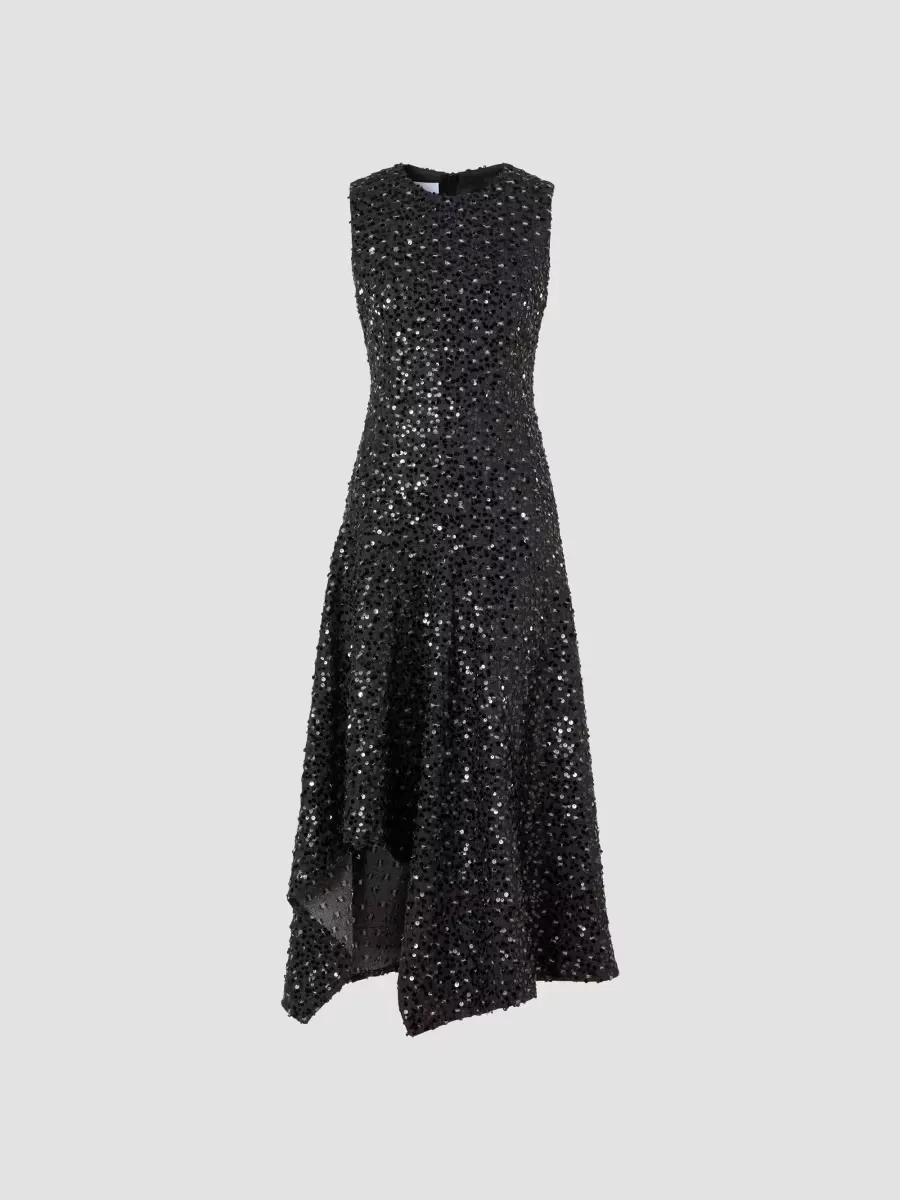 Wool Handkerchief-Hem Knit Midi Dress by Akris Punto