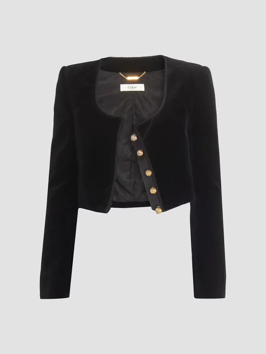 Velvet Crop Jacket by Chloé
