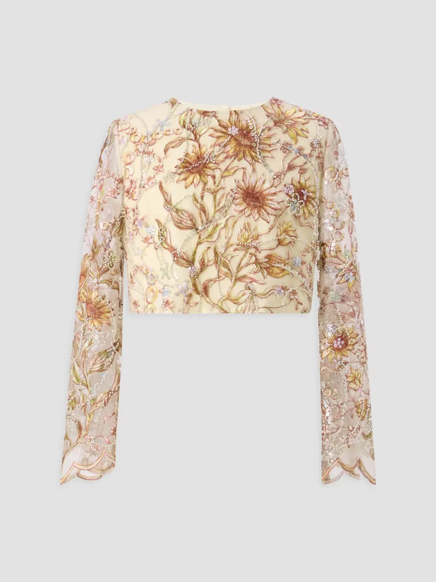 Golden Hour Starla Sequin Embroidery Top by Marlo