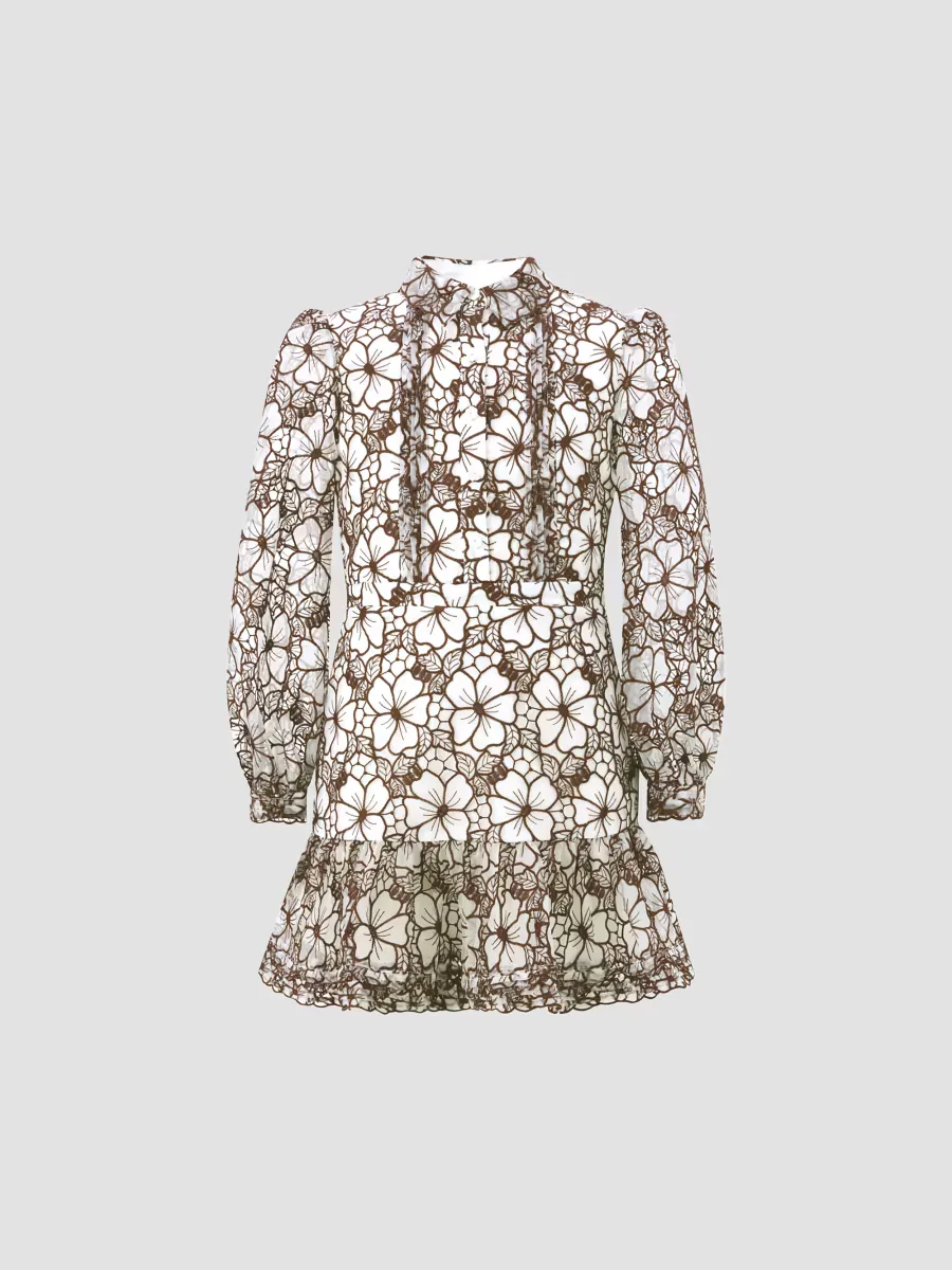 Golden Hour Chelsea Embroidery Mini Dress by Marlo